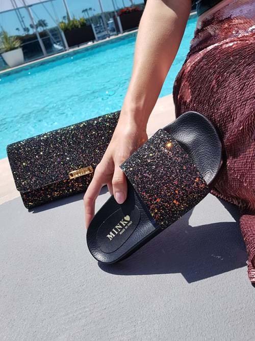 Hippopotamus Black Glitter