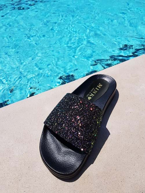 Glitter slides sale shoes